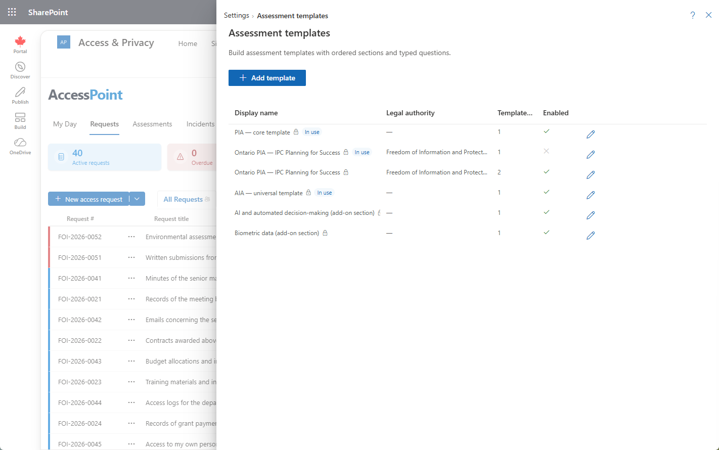 Assessment Templates