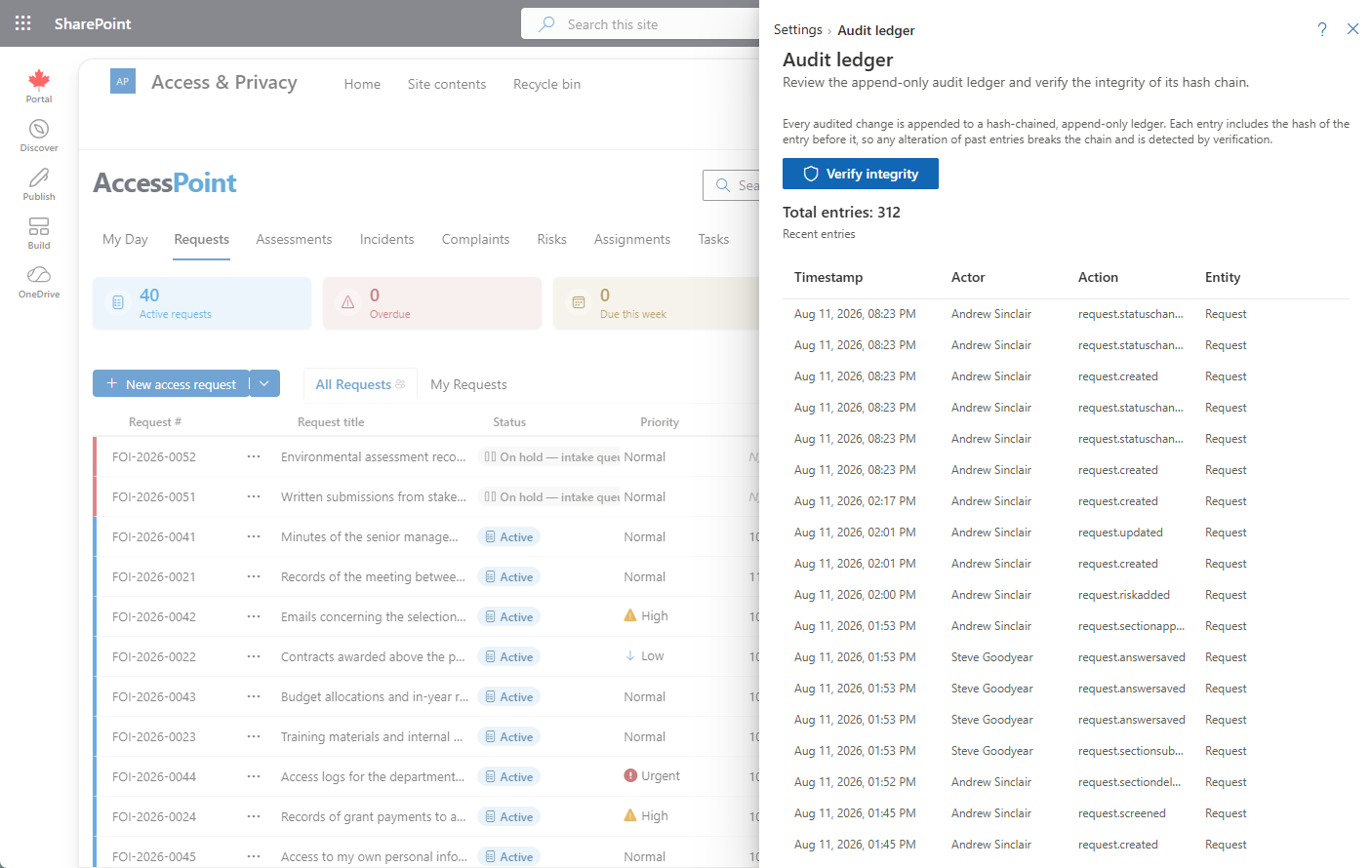 Audit ledger