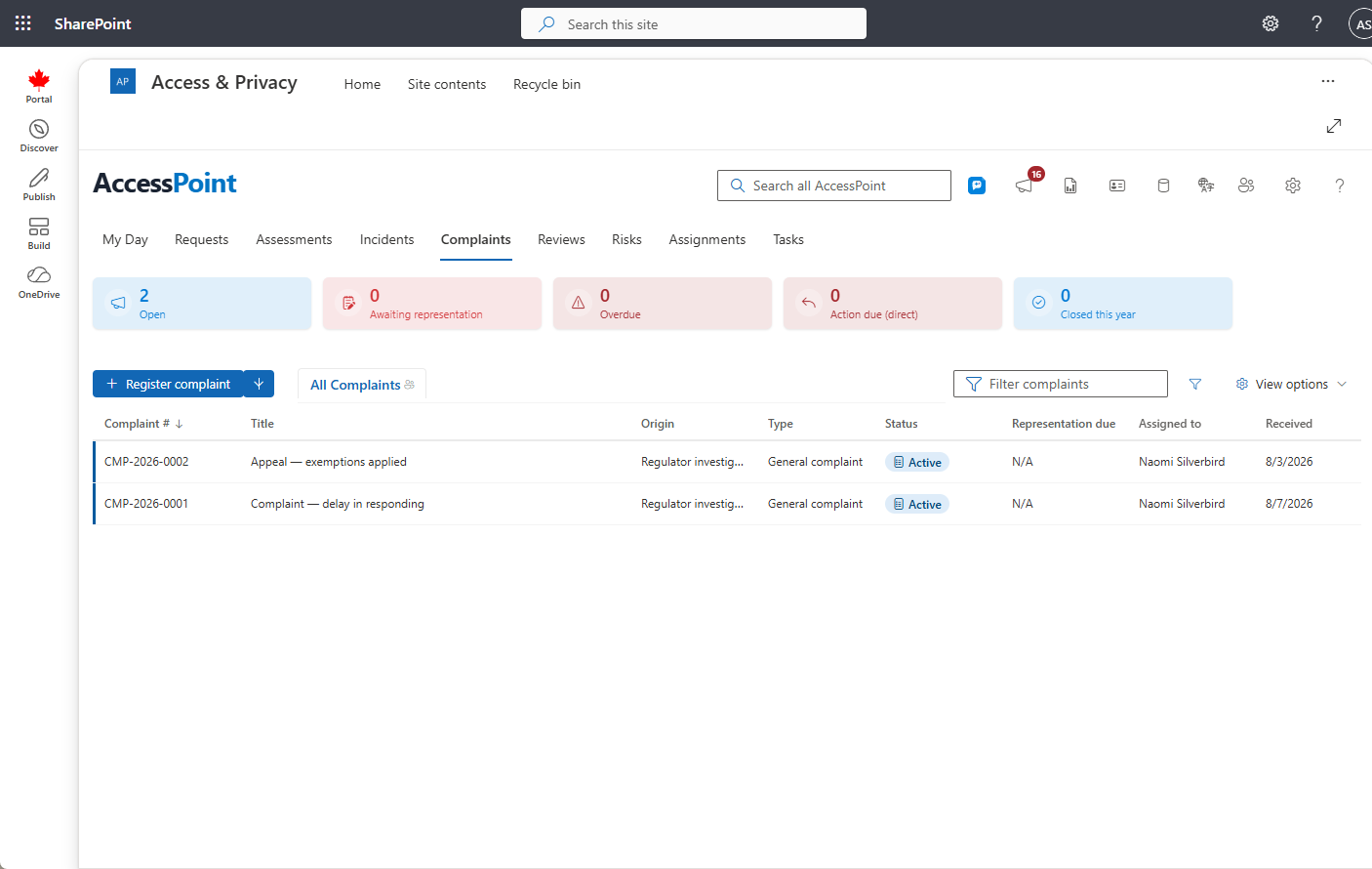 Complaints Dashboard