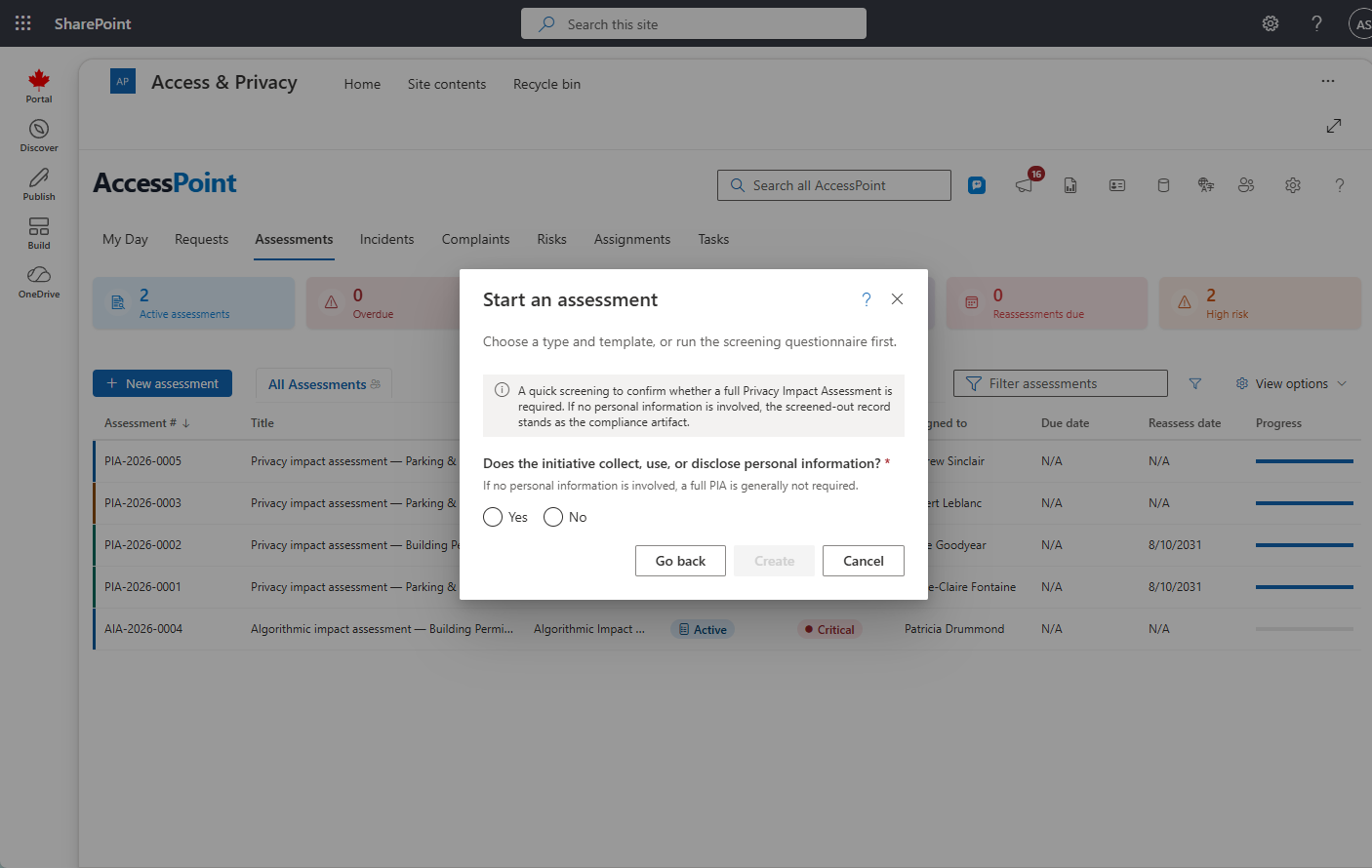 Preliminary screener step