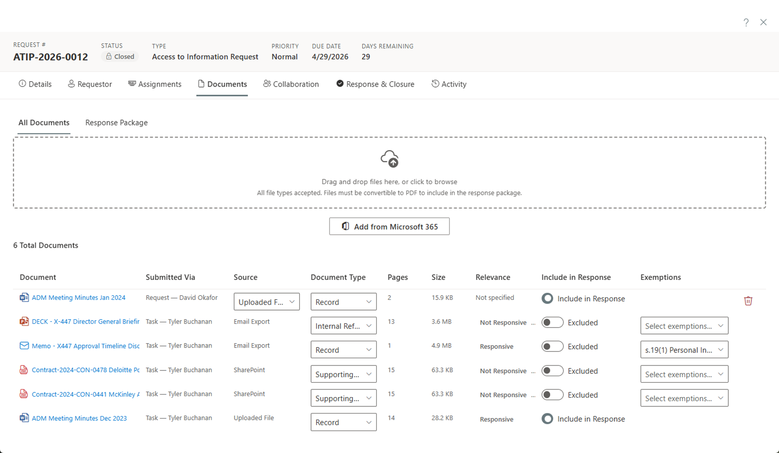 Document Collection & Review