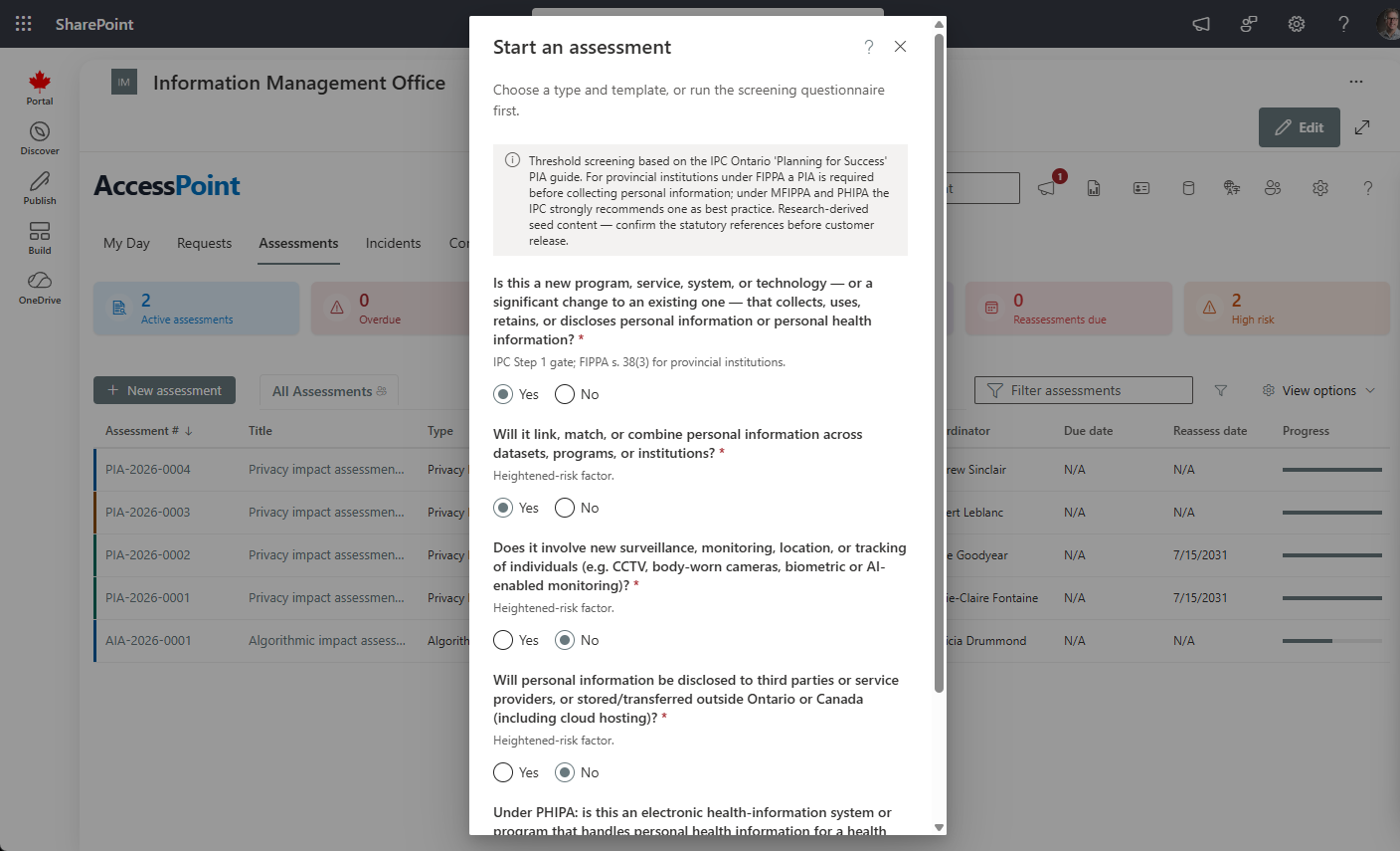 Screeners & Section Assignment
